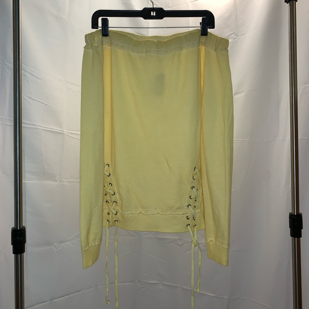 Yellow off the shoulder sweater